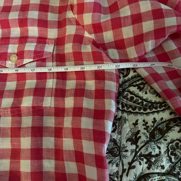 Linen pink & white blouse - Picture 5 of 6